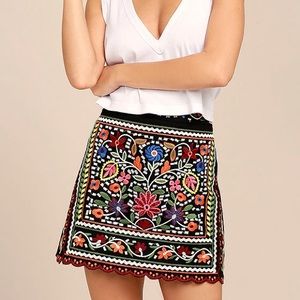 Lulus Embroidered Mini Skirt